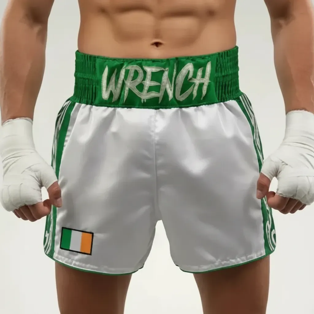 One Champ MTS White & Green  Sophie S Muay Thai Shorts