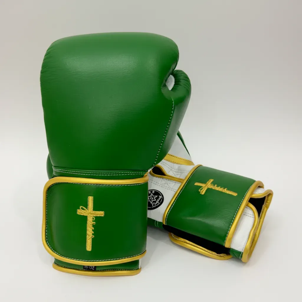 Quickfire Flex Classic Green and white Holly A Boxing Gloves