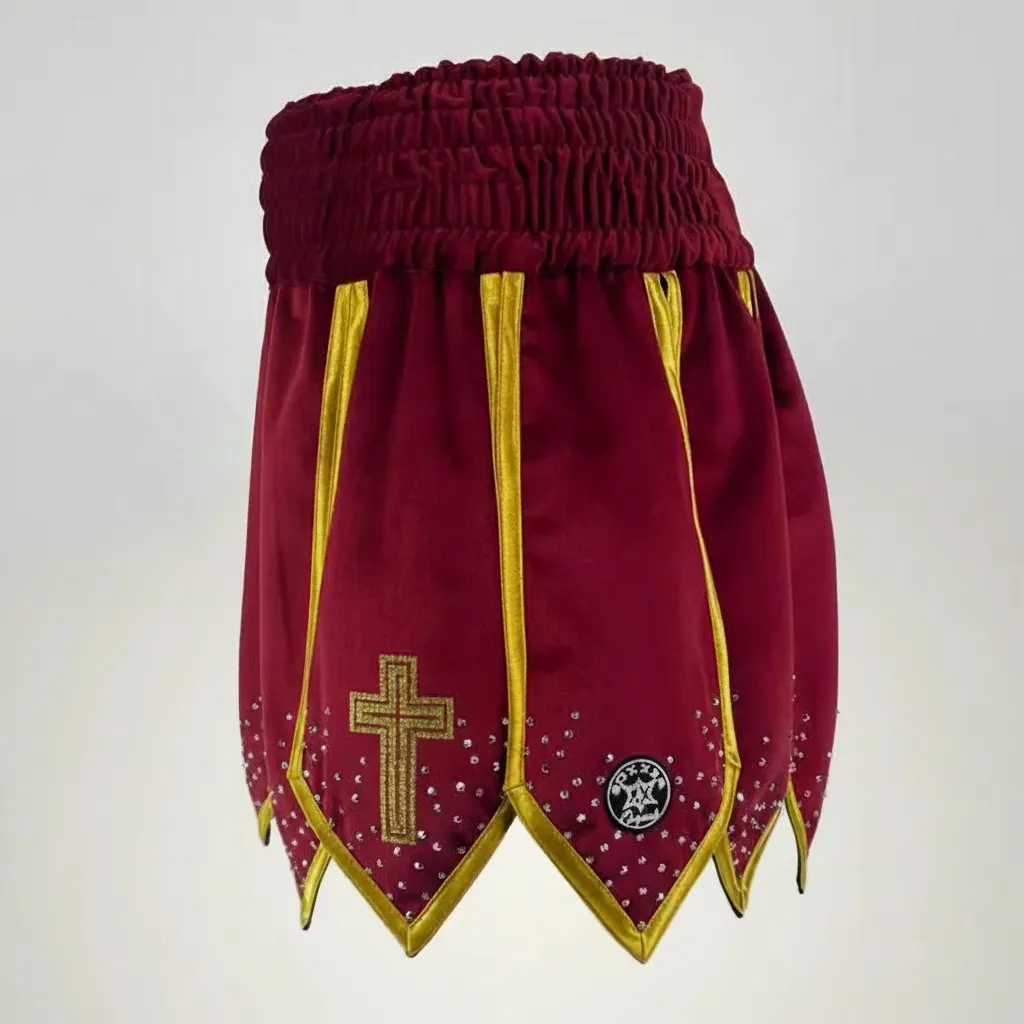 Roman Gladiator Maroon Westham & king Gold Liam M Gladiator Shorts