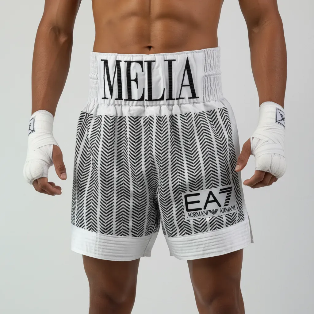 null White & Black  Melanie  Custom Boxing Shorts & Trunks