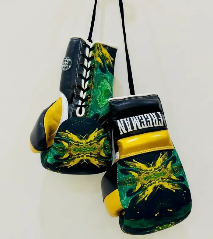 Impact Pro Custom Green marble & Gold & Black Antonia F Boxing Gloves