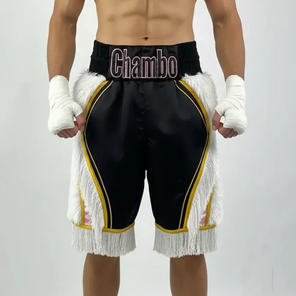 King Cobra BX  Black & White & Baby Pink  Rylee C Custom Boxing Shorts & Trunks
