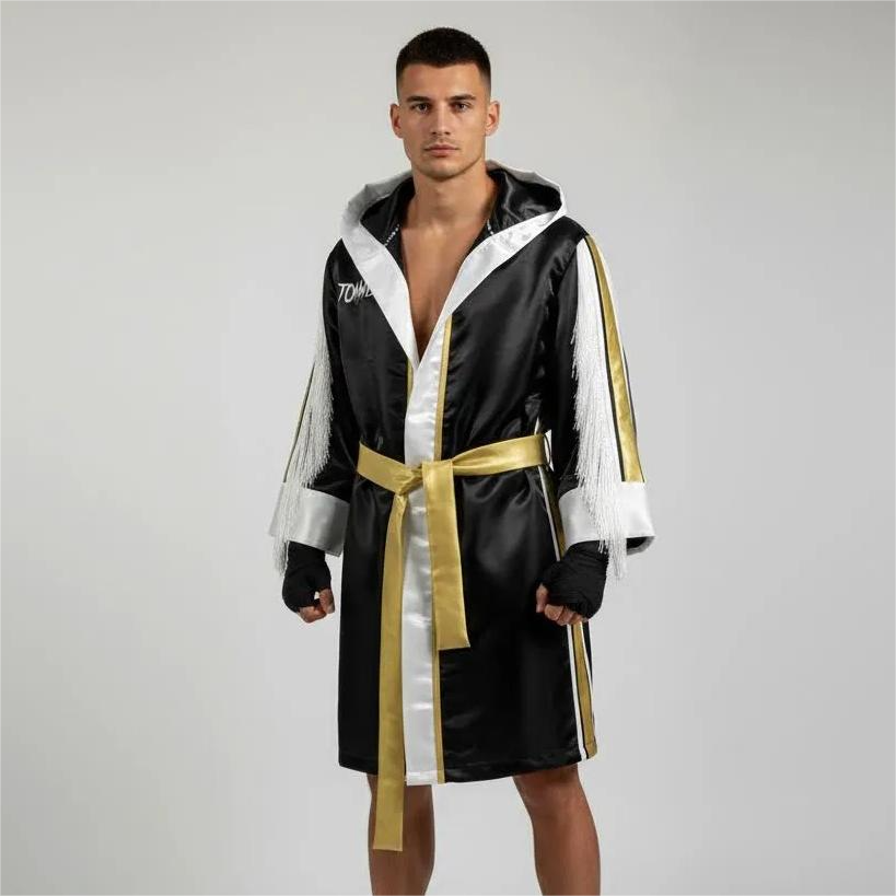 Winner Robe  Black & Gold & White  Abbie F Robes