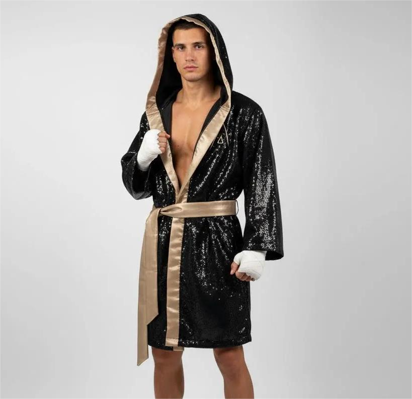 Classic Robe Black & Gold  Marion F Robes