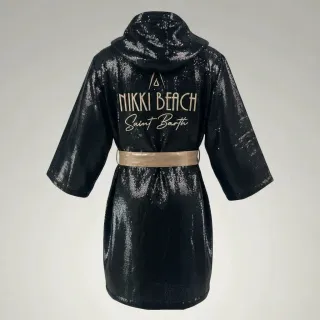 Classic Robe Black & Gold  Marion F Robes