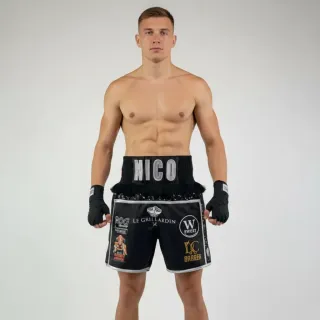 JOSHUA BX Black Nicolas F Custom Boxing Shorts & Trunks