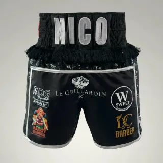 JOSHUA BX Black Nicolas F Custom Boxing Shorts & Trunks
