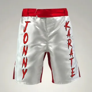 Classic MMA White & Red  Jayda V MMA Shorts