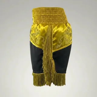 Black & King Gold Michael C Muay Thai Shorts with thick waistband