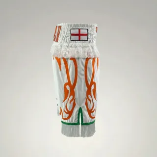 Blaze bx White & Orange  victoria T Custom Boxing Shorts & Trunks