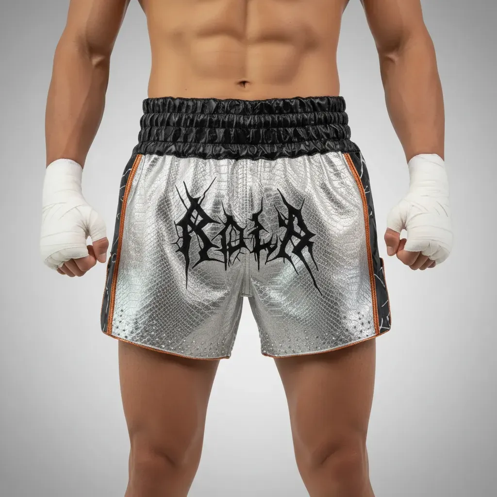Thor MTS Old Frankie Silver & Black Muay Thai Shorts