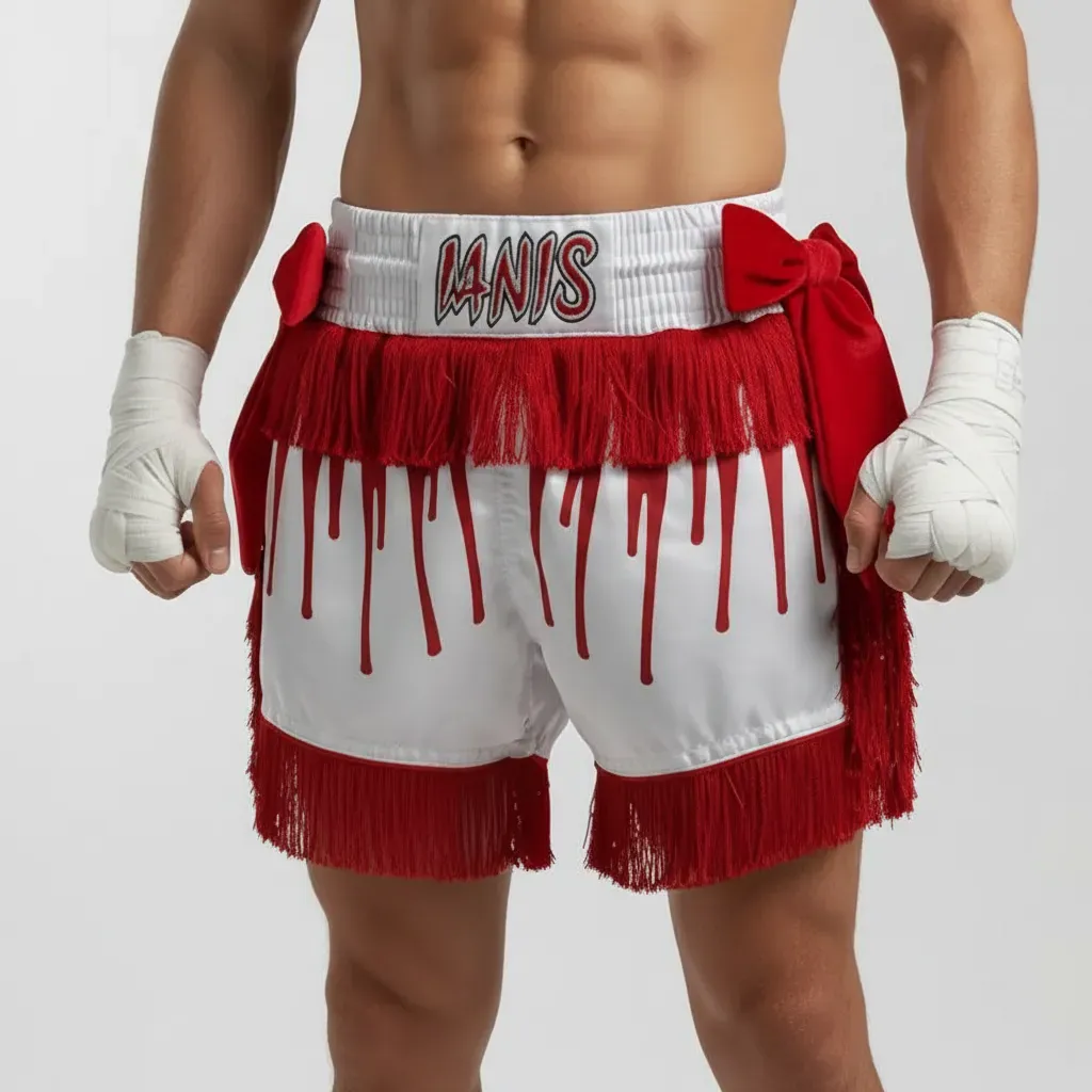 Cascade MTS Safta red & White Muay Thai Shorts