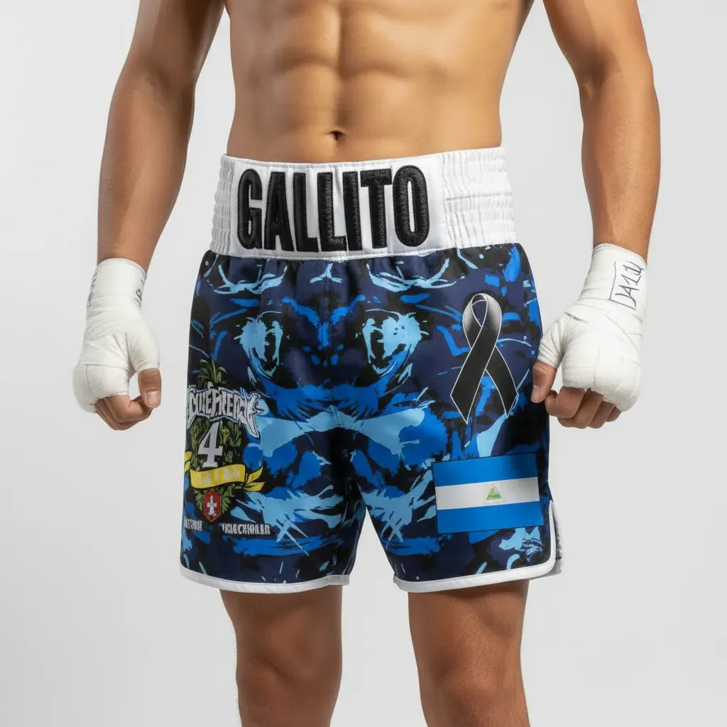 Classic BX Danielle Blue Camo & White Custom Boxing Shorts & Trunks