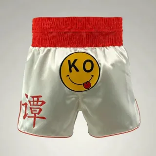 Alby White & Red Muay Thai Shorts