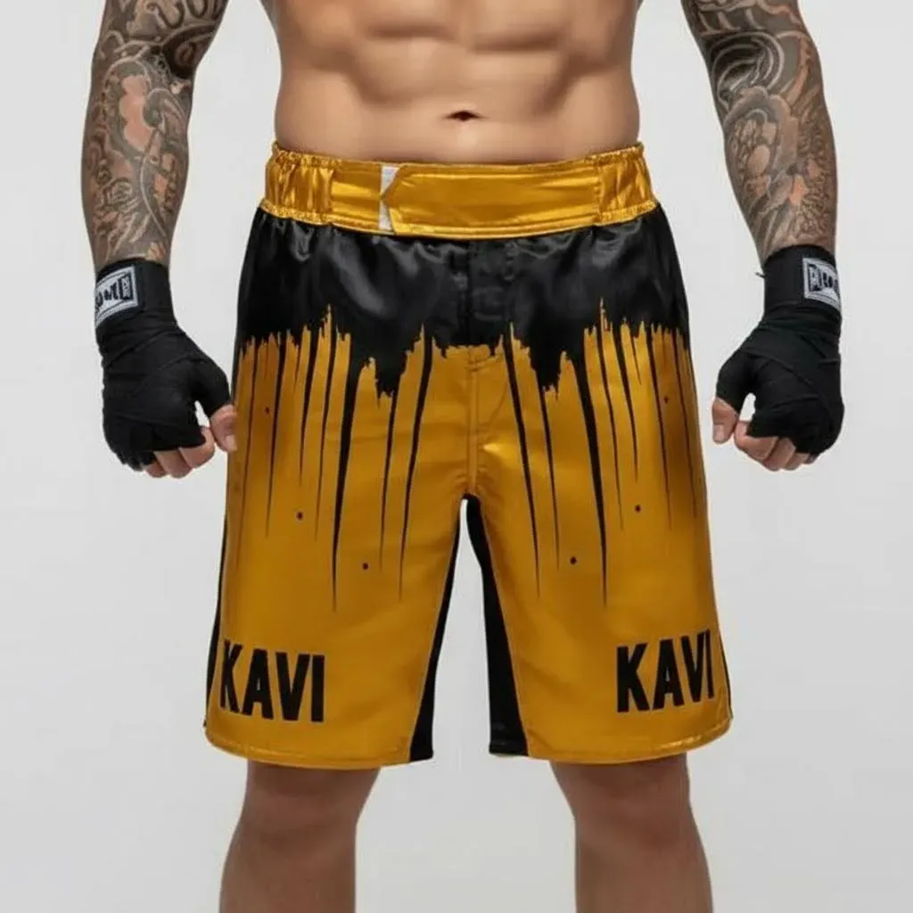 Shine bright MMA Claire  True Gold & Black MMA Shorts
