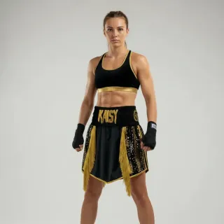  Boxfit Black & Gold Gladiator Shorts