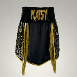  Boxfit Black & Gold Gladiator Shorts