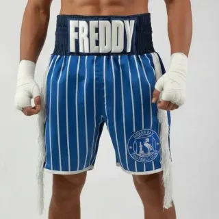  Boxfit Blue & White Custom Boxing Shorts & Trunks