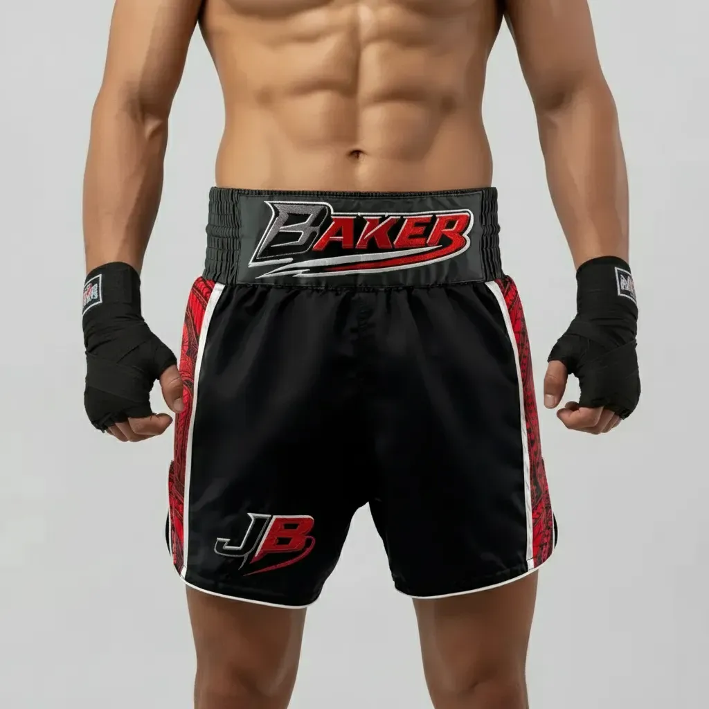 Tribal MTS Paula Black & Red Muay Thai Shorts