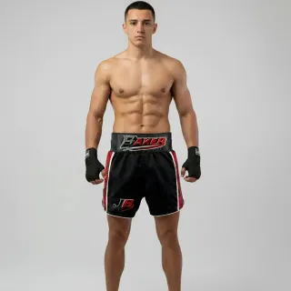 Tribal MTS Paula Black & Red Muay Thai Shorts