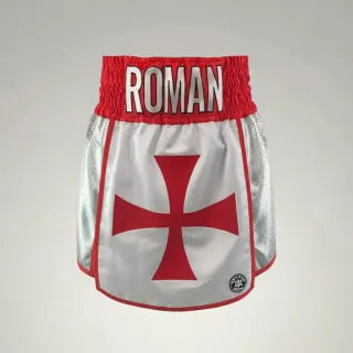Warrior GLA Daniel Silver & White & Red Gladiator Shorts