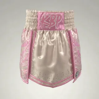 Tribal Gla Kishawn Beige & Pink Gladiator Shorts