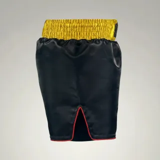 Tara Red & Black & Gold Muay Thai Shorts with Thin Waistband