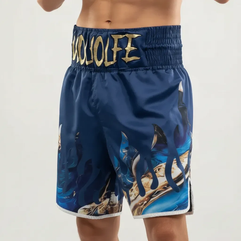 Fire BX aron Navy Blue Custom Boxing Shorts & Trunks