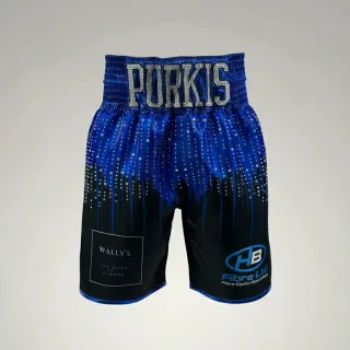 Shine bright BX Daniel Blue & Black Custom Boxing Shorts & Trunks