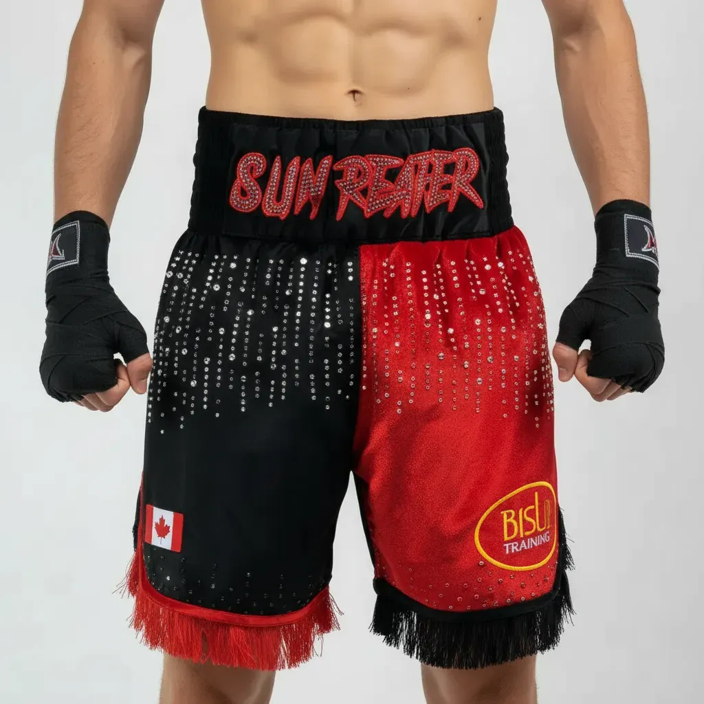 Haringey BX Arjun Red & Black Custom Boxing Shorts & Trunks