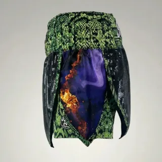 Queen GLA ashleigh Black & Green snake & Galaxy Gladiator Shorts
