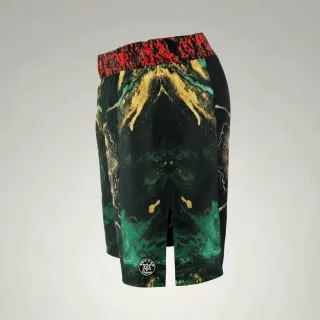 Side stripe MMA Eduardo Black gold Marble & Green Marble MMA Shorts