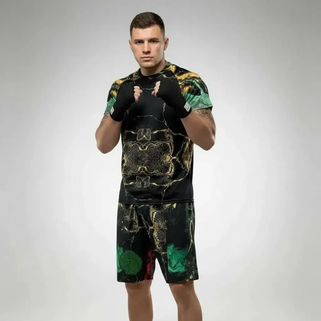 Raglan Eduardo Black gold Marble & Green Marble T-shirts