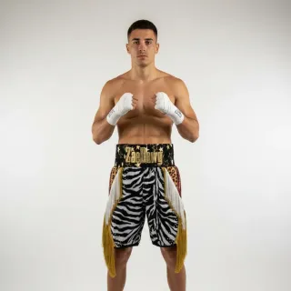 Haymaker BX George White & Black & Orange Custom Boxing Shorts & Trunks