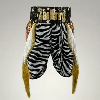 Haymaker BX George White & Black & Orange Custom Boxing Shorts & Trunks