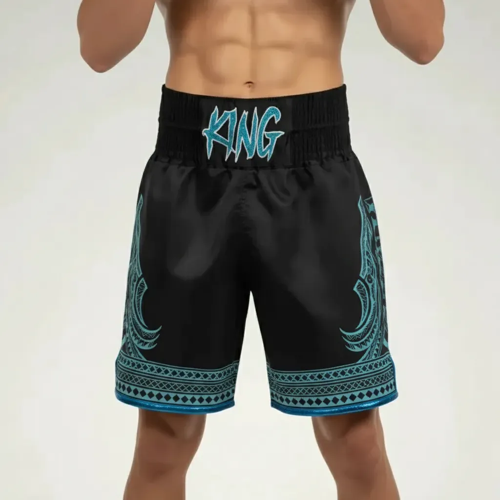 Haka BX Richard Black & Blue Custom Boxing Shorts & Trunks