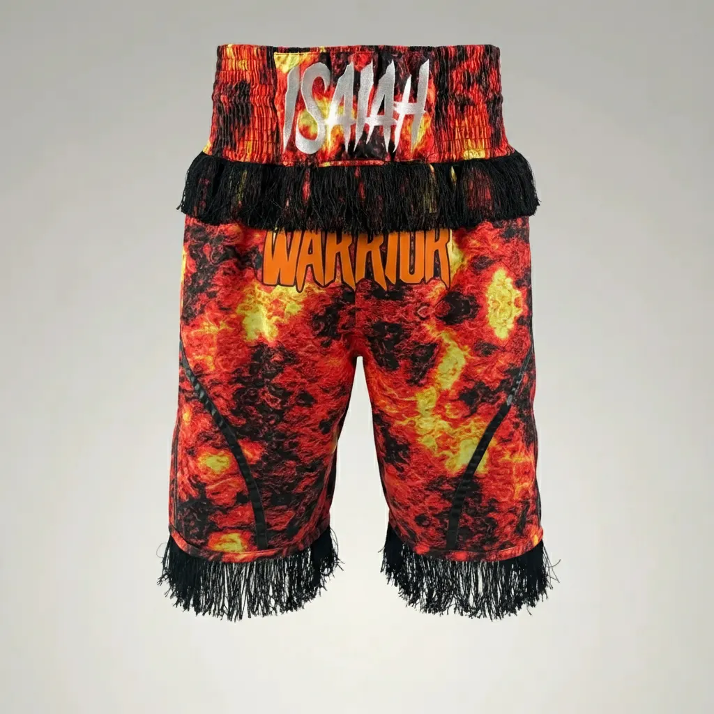 Dream BX Isaiah Red Lava Custom Boxing Shorts & Trunks