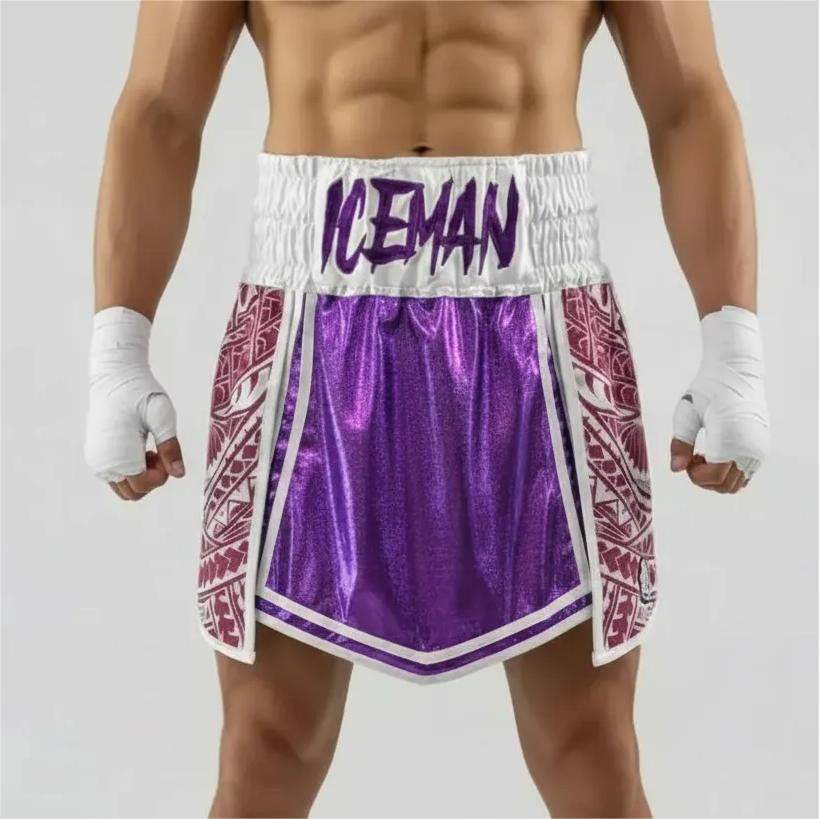 Tribal Gla Reign Purple & White Gladiator Shorts
