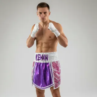 Tribal Gla Reign Purple & White Gladiator Shorts