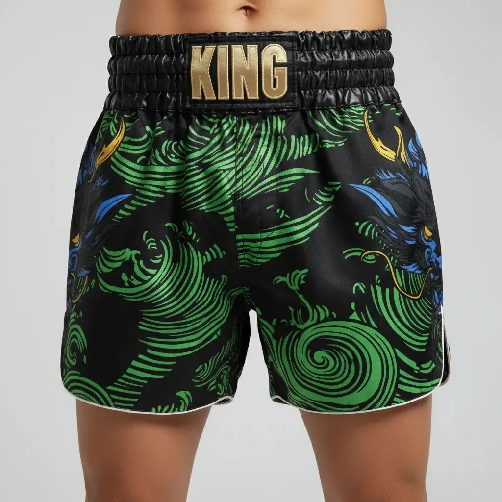 Tatsu Storm MTS Craig Black & Green Muay Thai Shorts