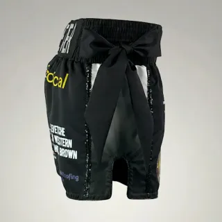 Brad Black Muay Thai Shorts with Thick Waistband Arch