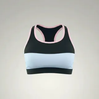 Sky Sports Bra Christian Black & Light Blue Sports Bra