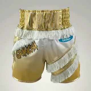 New York BX Cameron Gold & White Custom Boxing Shorts & Trunks