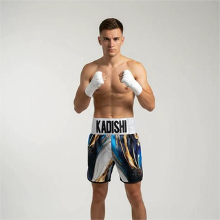 Classic BX Gabriel Blue & White Custom Boxing Shorts & Trunks