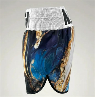 Classic BX Gabriel Blue & White Custom Boxing Shorts & Trunks