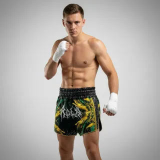 Frankie Green & Black & King Gold Muay Thai Shorts