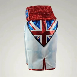 Brit BX Alex Red & White & Cloudy Sky Custom Boxing Shorts & Trunks