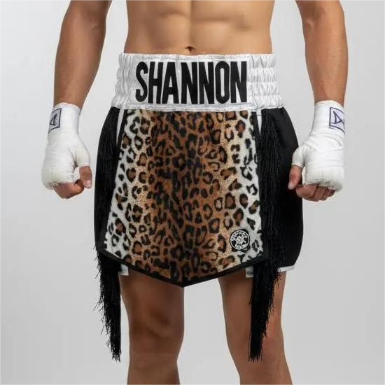 David GLA  Frankie Brown Leopard & Black Gladiator Shorts