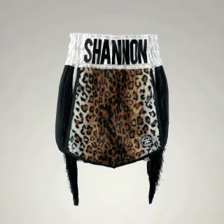 David GLA Frankie Brown Leopard & Black Gladiator Shorts