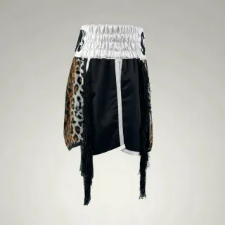 David GLA Frankie Brown Leopard & Black Gladiator Shorts
